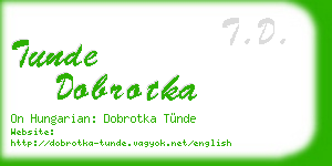tunde dobrotka business card
