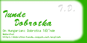 tunde dobrotka business card